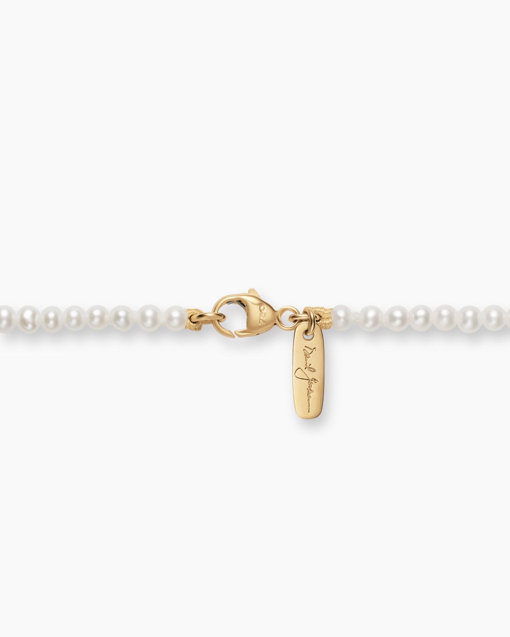Womens Color Bead Necklace in 18K Yellow Gold with Pearls, 4mm