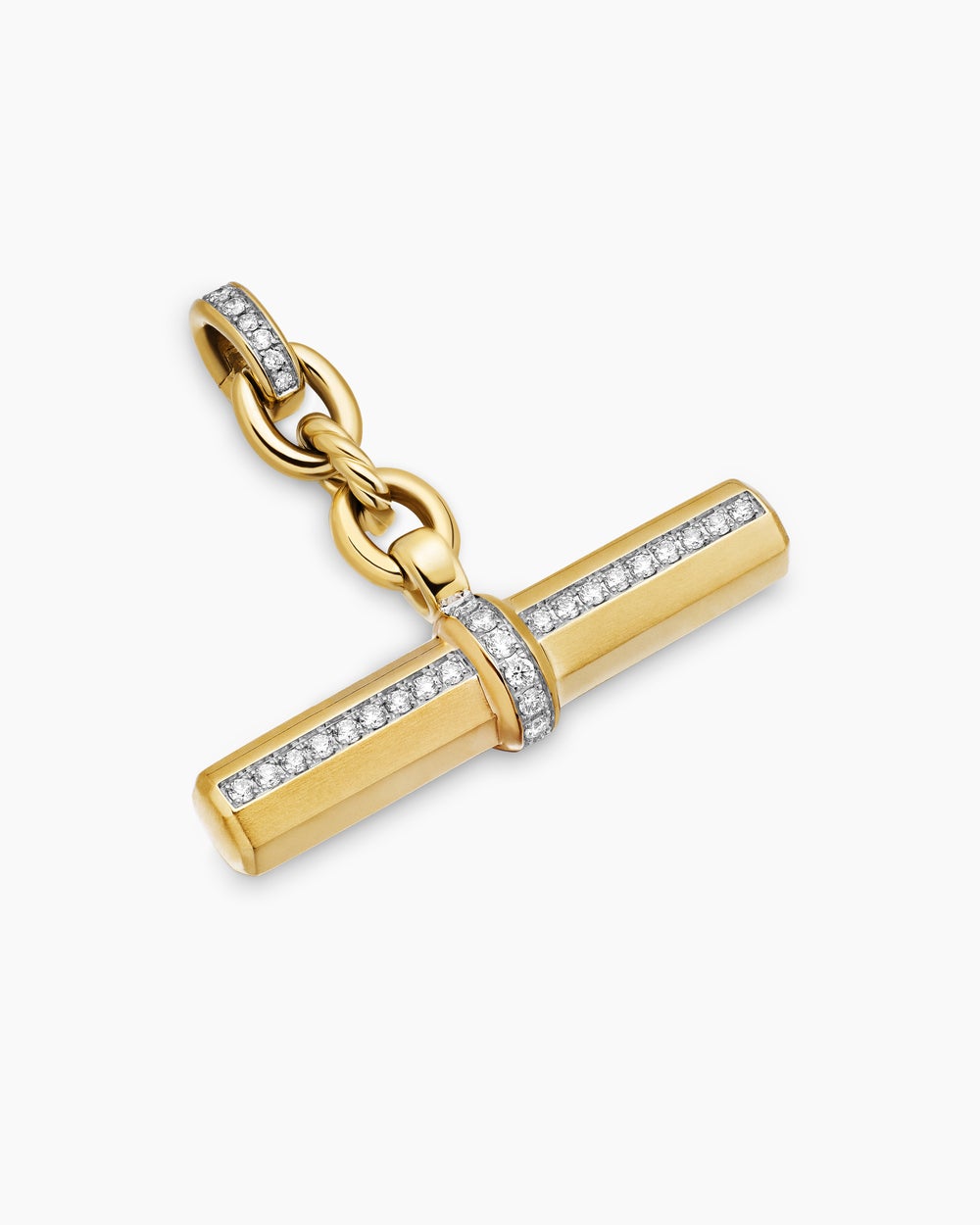 Womens Lexington E/W Chain Necklace in 18K Yellow Gold with Diamonds, 6.5mm