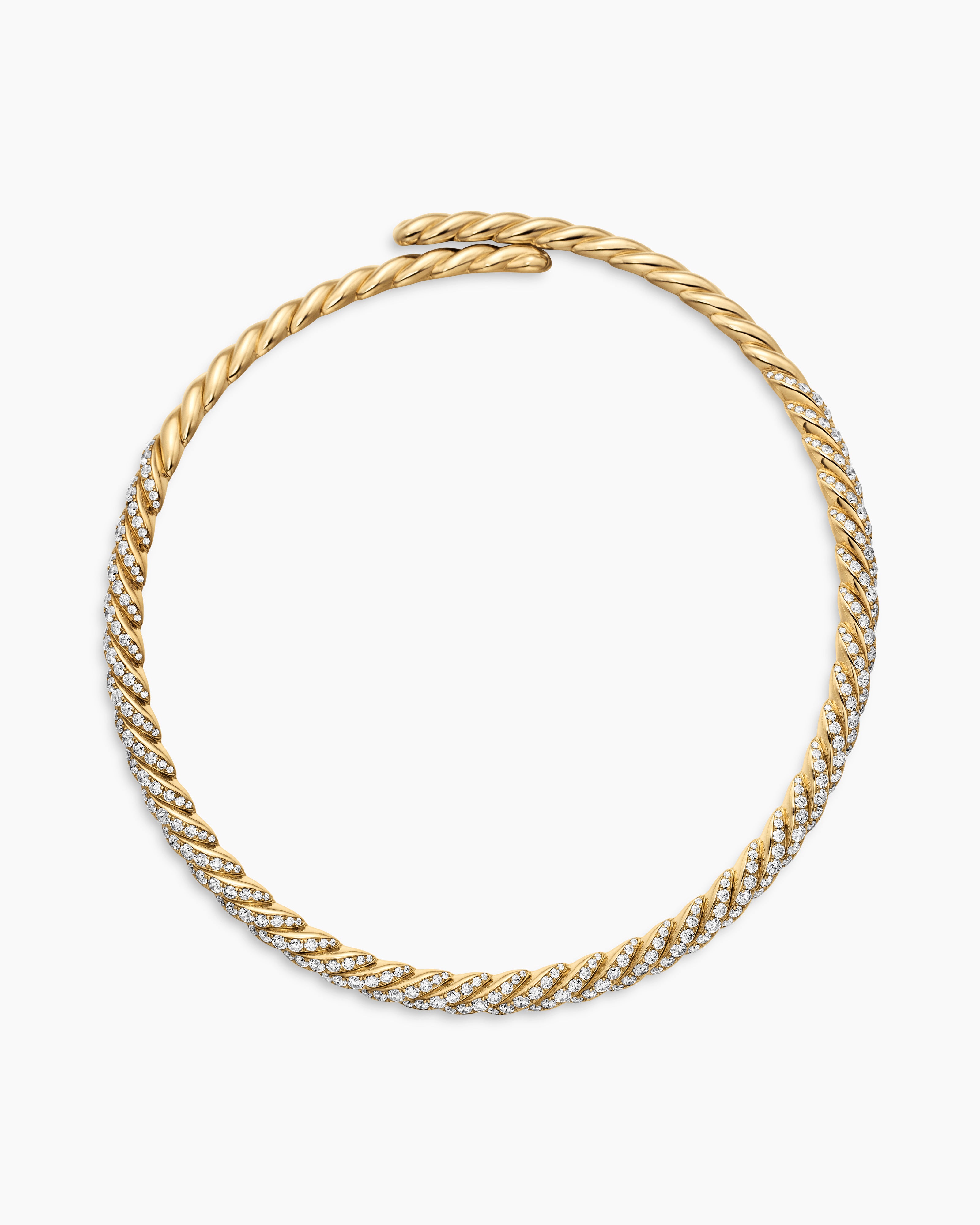 Sculpted Cable Flex® Necklace in White Gold | David Yurman