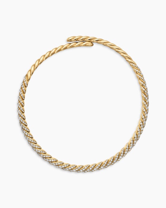 Pavéflex Necklace in 18K Yellow Gold with Diamonds, 7.5mm