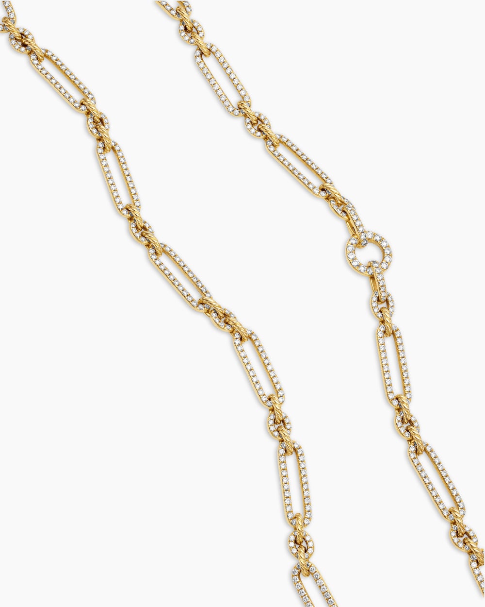 Womens Lexington Chain Necklace in 18K Yellow Gold with Diamonds, 6.5mm
