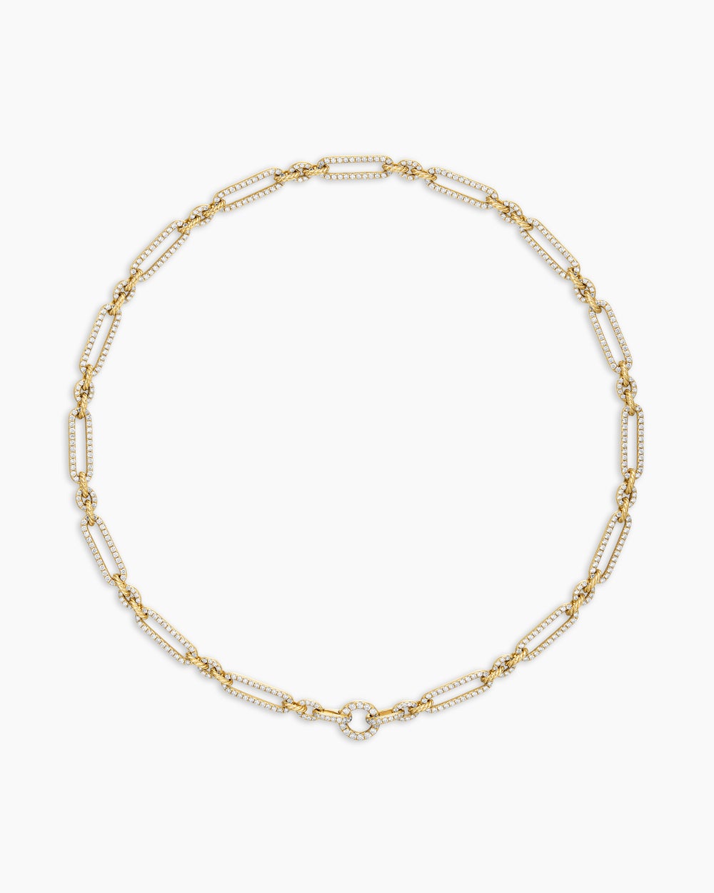Womens Lexington Chain Necklace in 18K Yellow Gold with Diamonds, 6.5mm