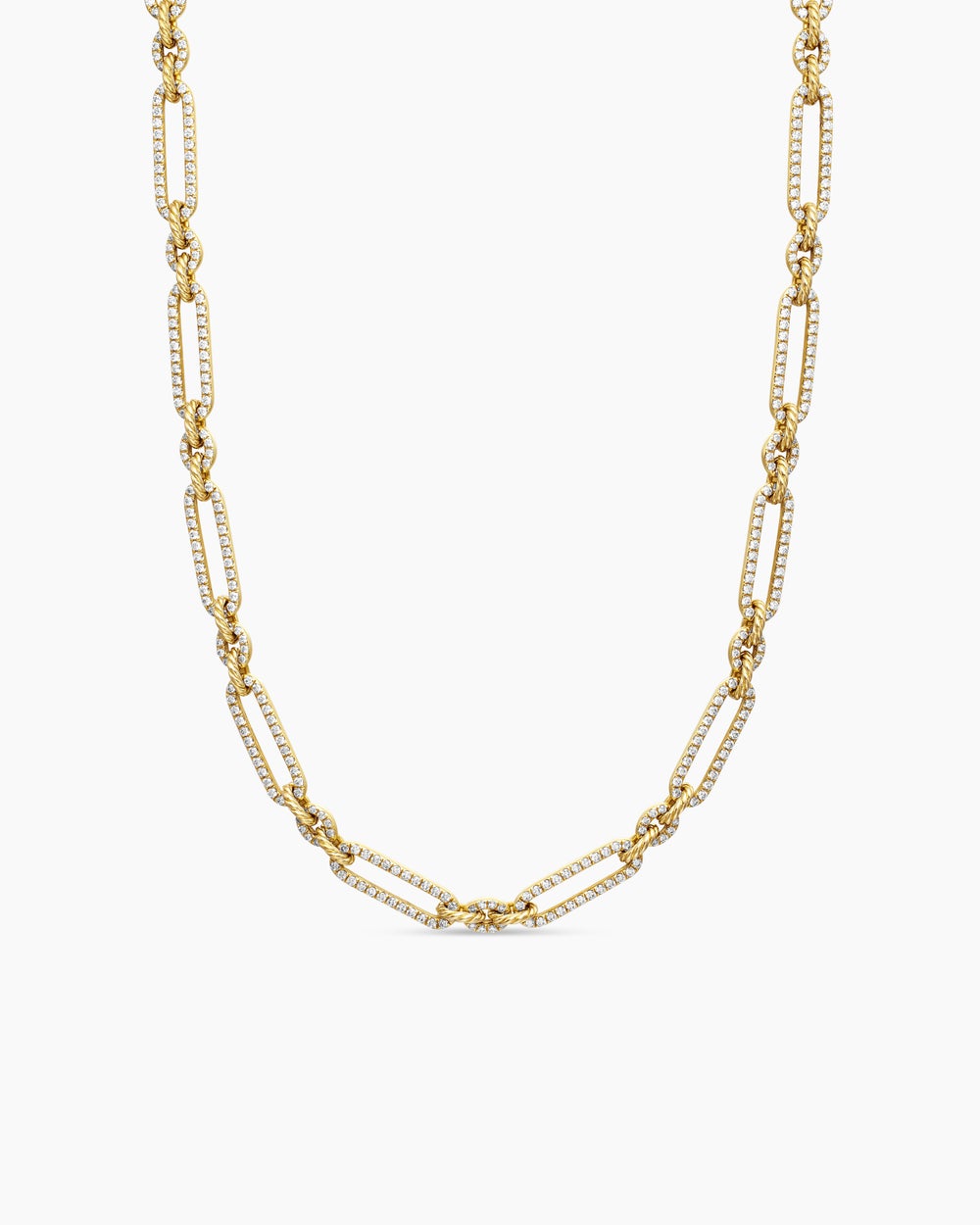 Womens Lexington Chain Necklace in 18K Yellow Gold with Diamonds, 6.5mm
