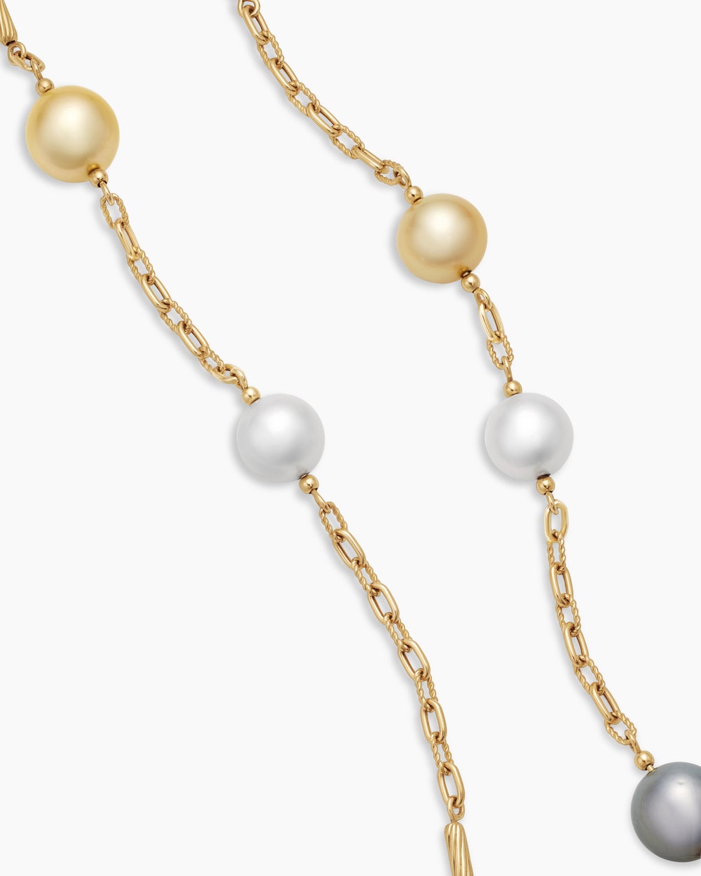 Womens DY Madison® Color Pearl Necklace in 18K Yellow Gold with Pearls, 6.2mm
