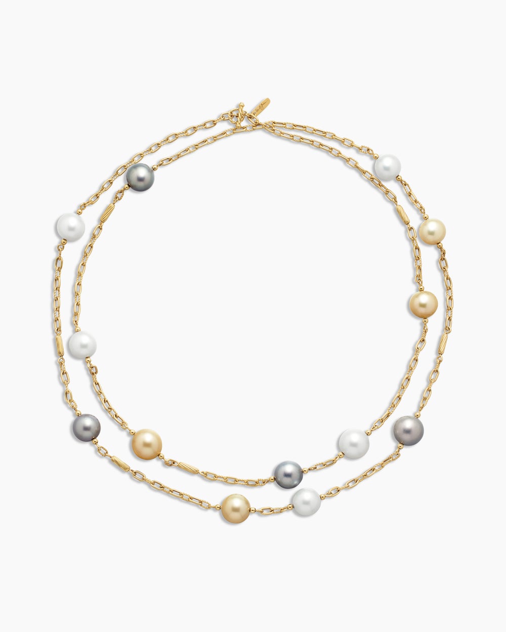 Womens DY Madison® Color Pearl Necklace in 18K Yellow Gold with Pearls, 6.2mm