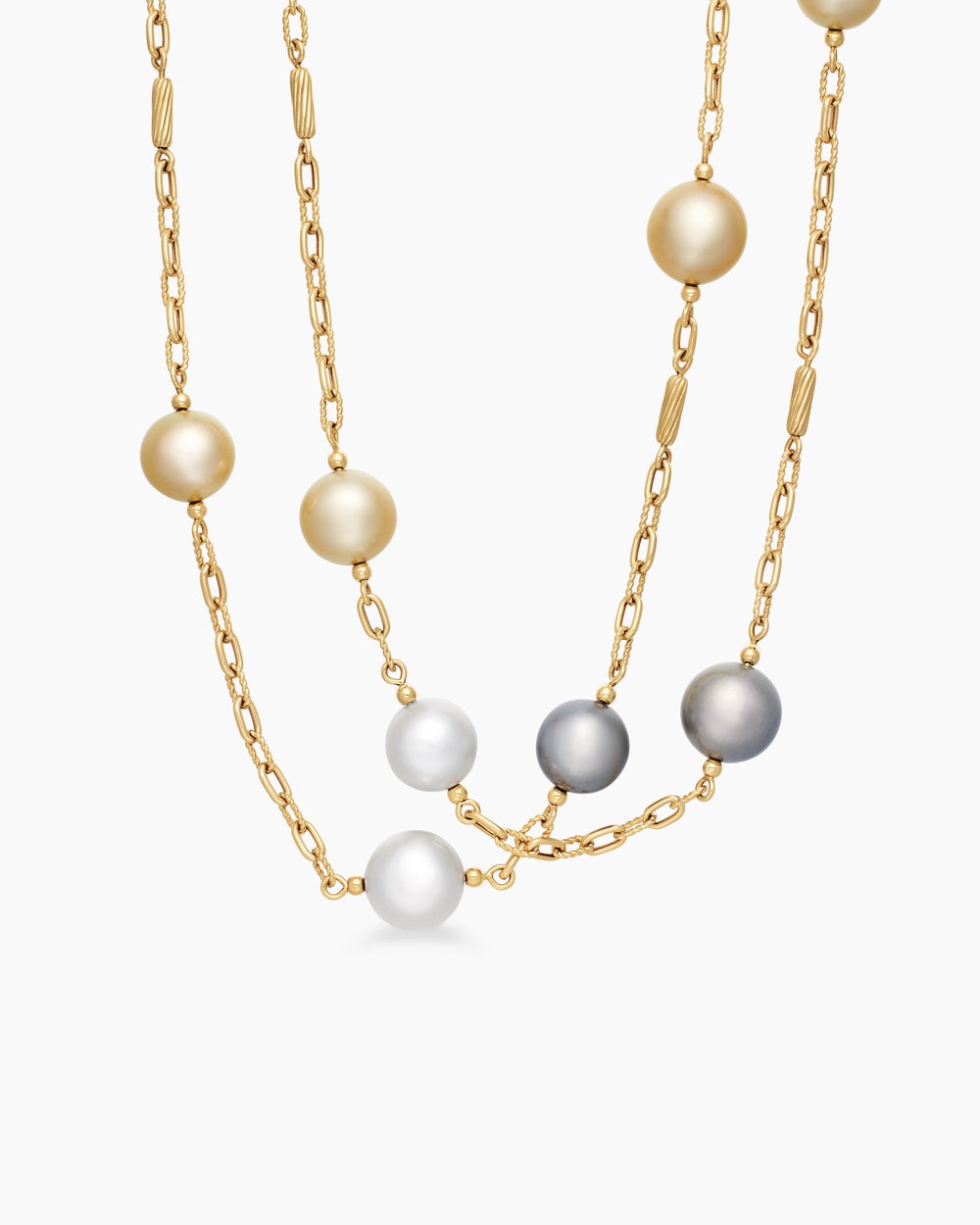 Womens DY Madison® Color Pearl Necklace in 18K Yellow Gold with Pearls, 6.2mm