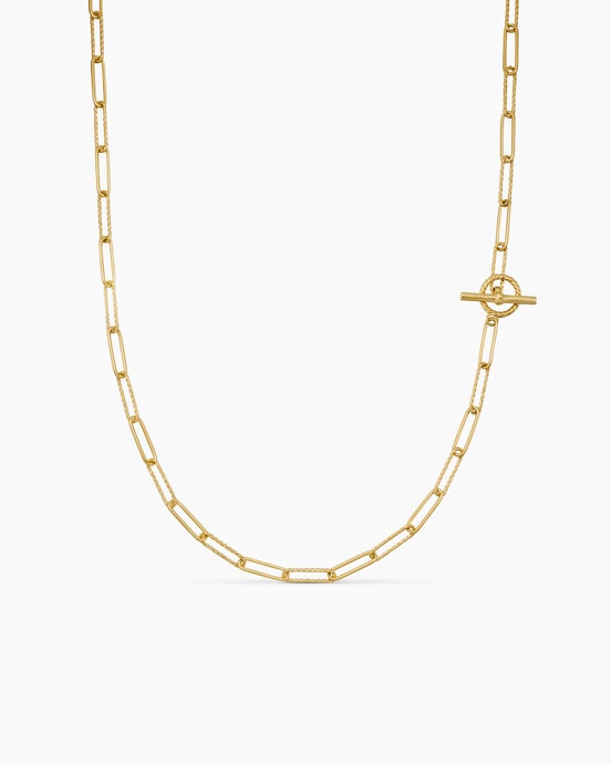 Collier chaîne allongé DY Madison® en or jaune 18 carats, 3,5 mm