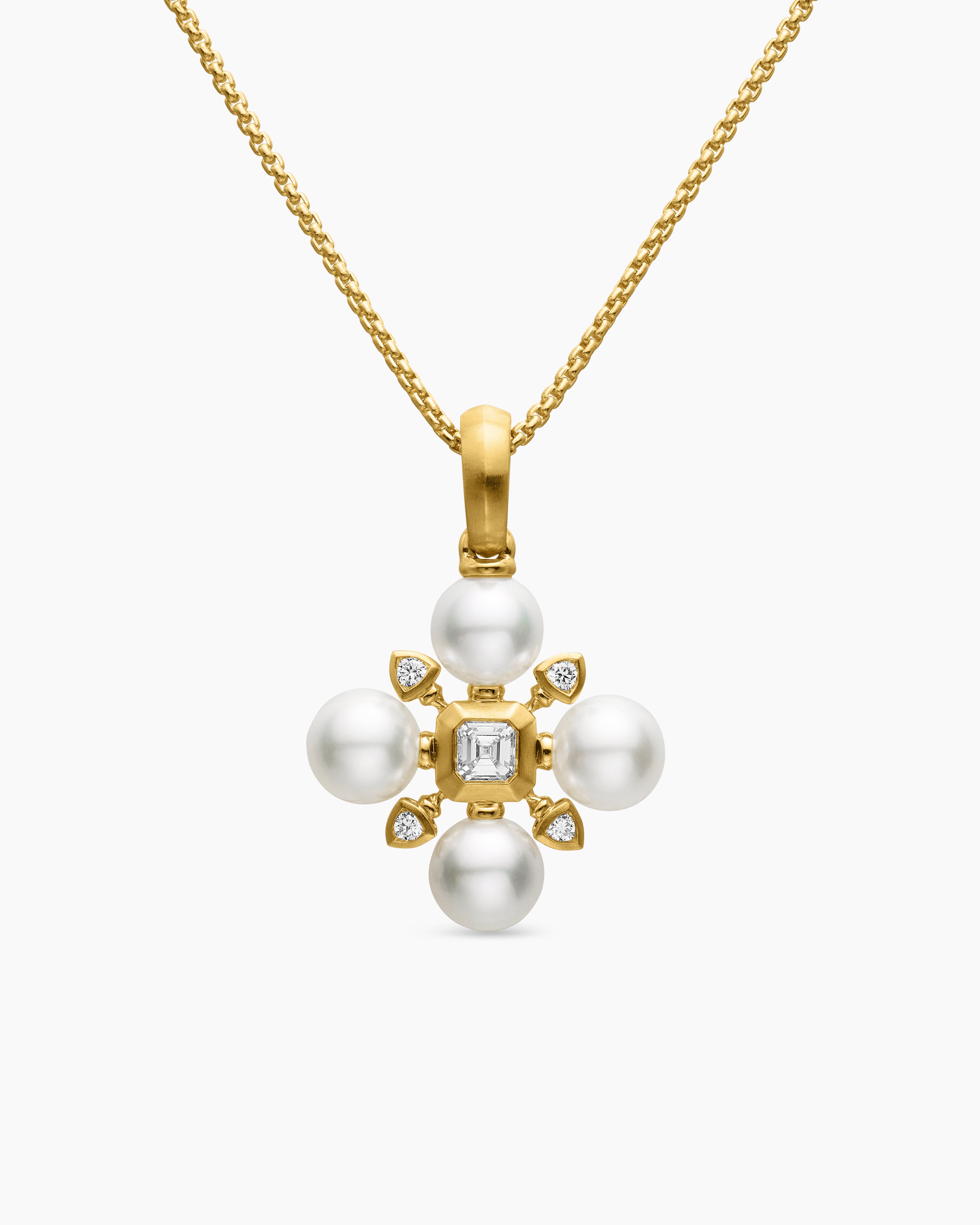 Collier de perles Renaissance&reg; en or jaune 18 carats avec perles et diamants, 20 mm pour femmes 
