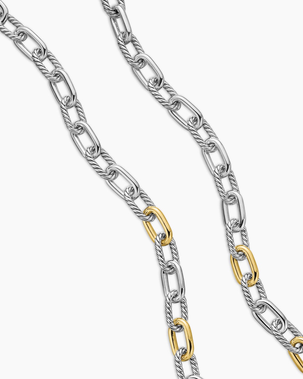 Collier chaîne DY Madison en argent sterling avec or jaune 18 carats, 11 mm pour femmes