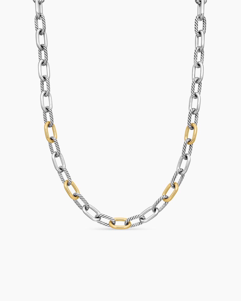Collier chaîne DY Madison en argent sterling avec or jaune 18 carats, 11 mm pour femmes