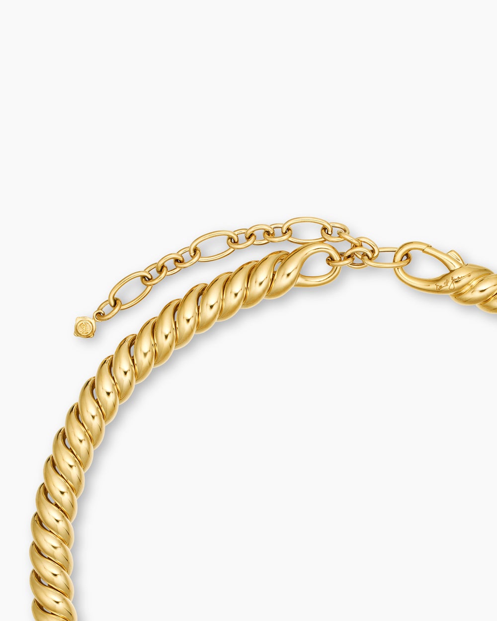 Womens Sculpted Cable Necklace in 18K Yellow Gold, 8.5mm