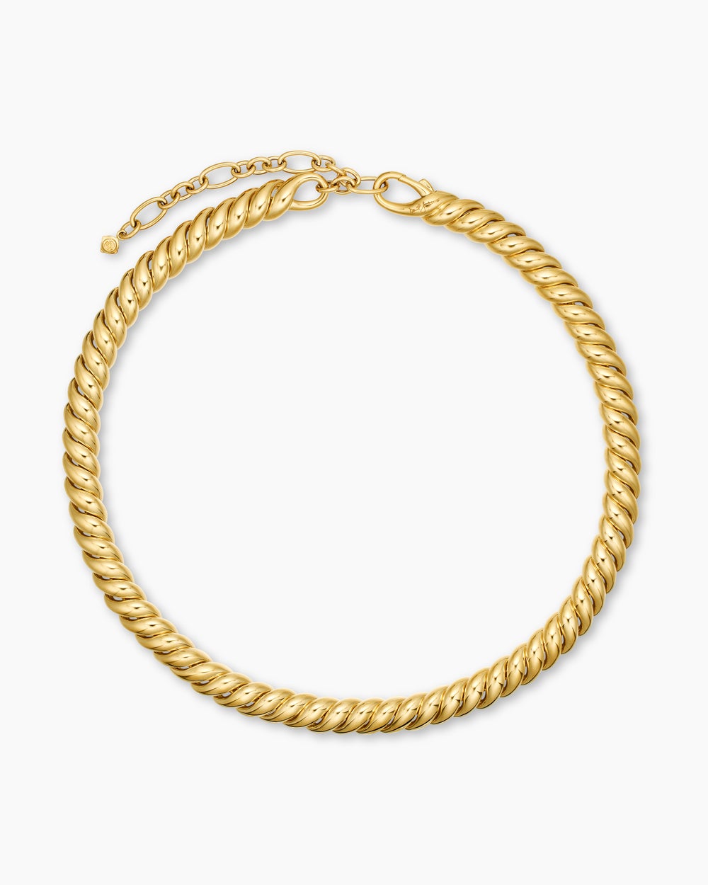 Womens Sculpted Cable Necklace in 18K Yellow Gold, 8.5mm