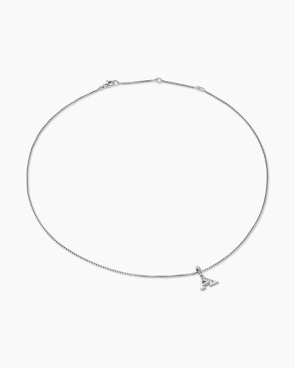 Collier pendentif à initiale pavé en argent massif avec A en diamant femmes