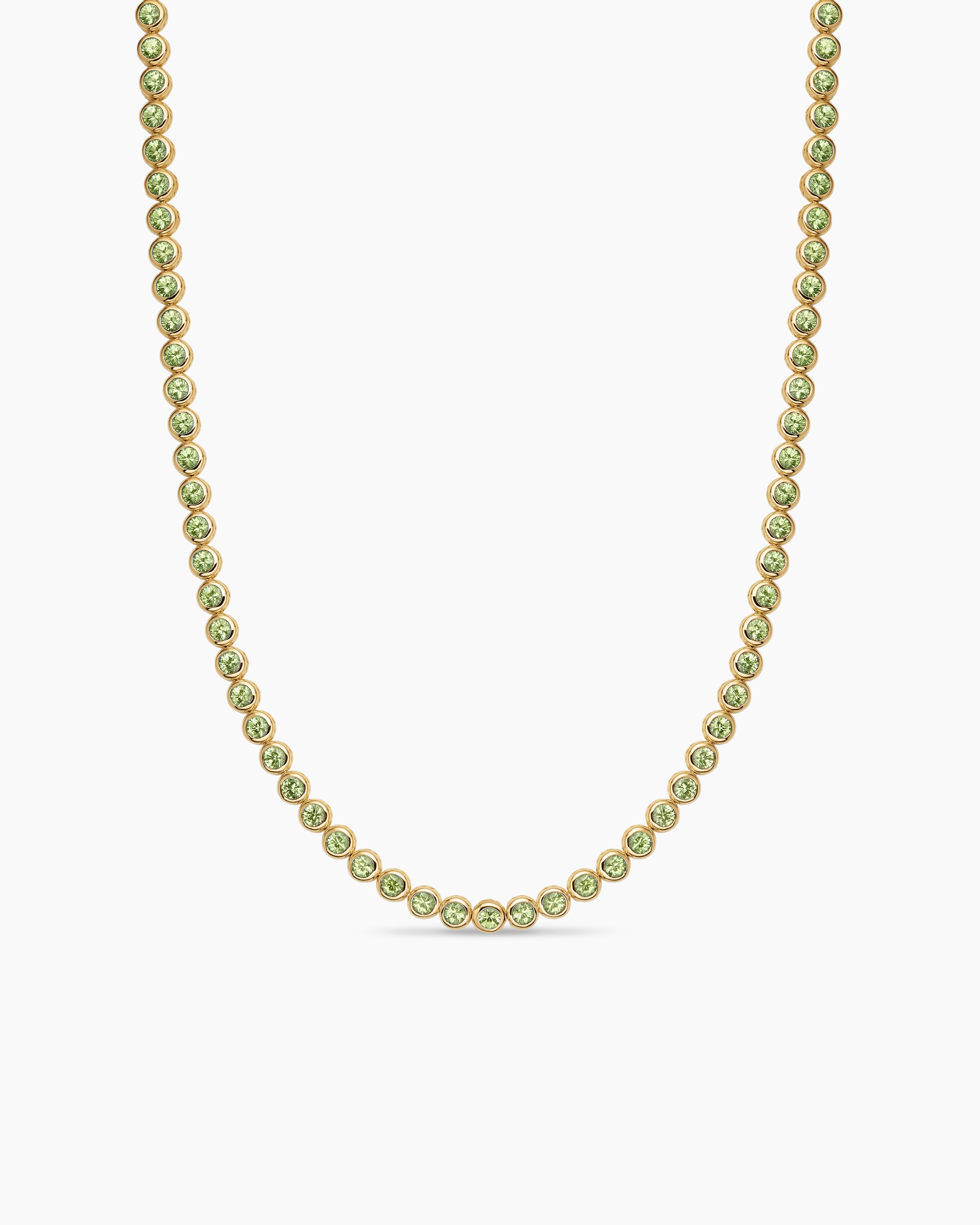 Womens Bezel Set Tennis Necklace in 18K Yellow Gold, 4.7mm