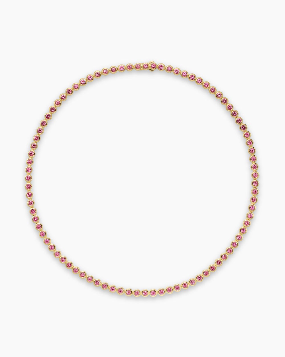 Womens Bezel Set Tennis Necklace in 18K Yellow Gold, 4.7mm