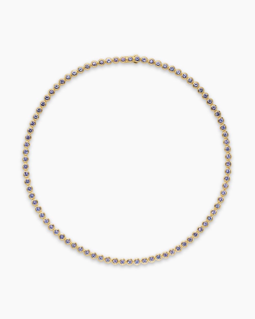 Womens Bezel Set Tennis Necklace in 18K Yellow Gold, 4.7mm