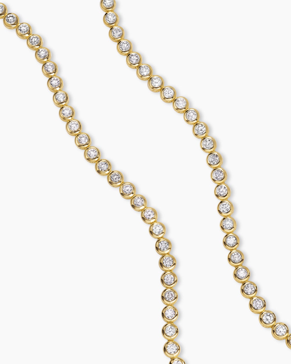 Womens Bezel Set Tennis Necklace in 18K Yellow Gold with Diamonds, 4.7mm