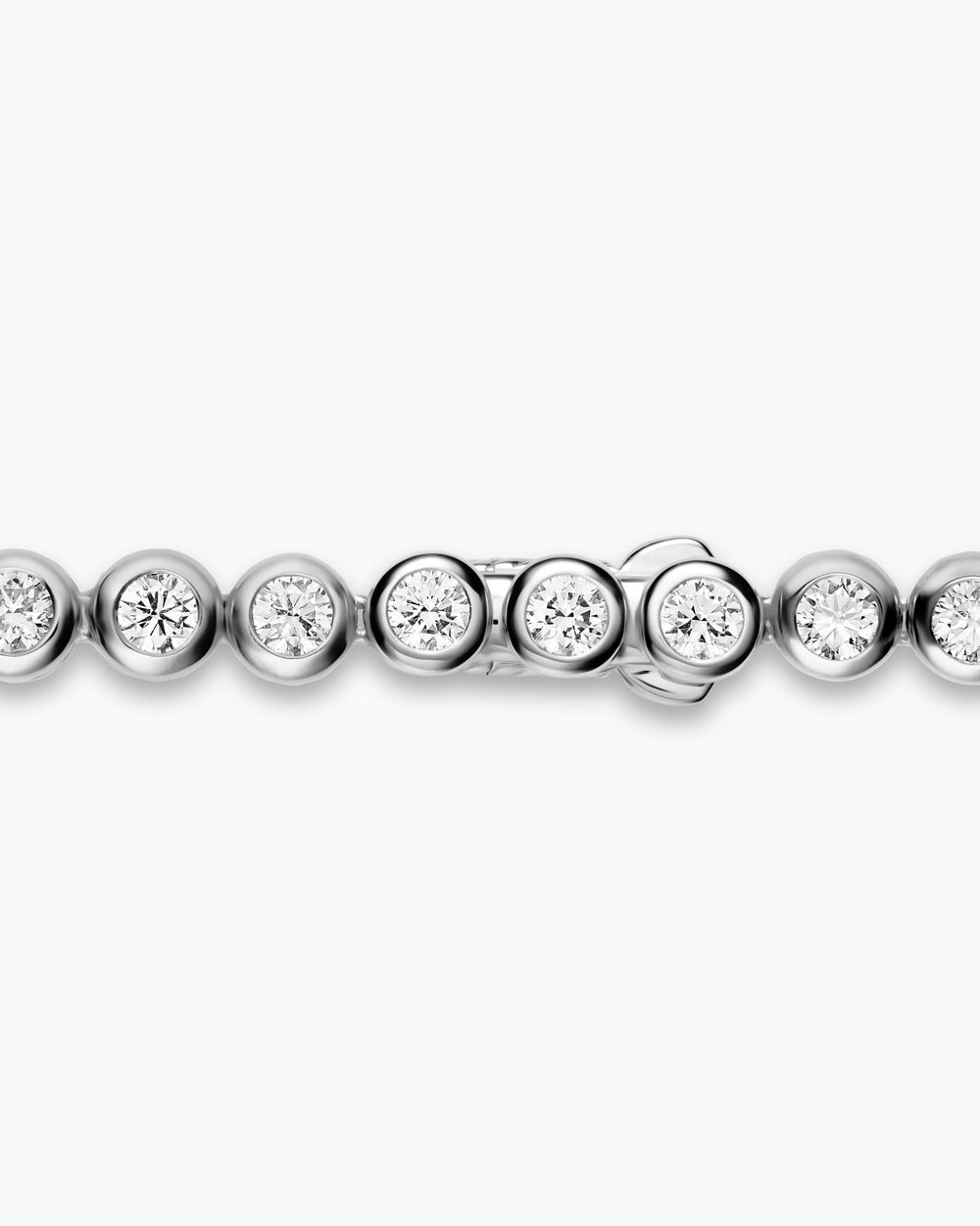 Womens Bezel Set Tennis Necklace in 18K White Gold with Diamonds, 4.7mm