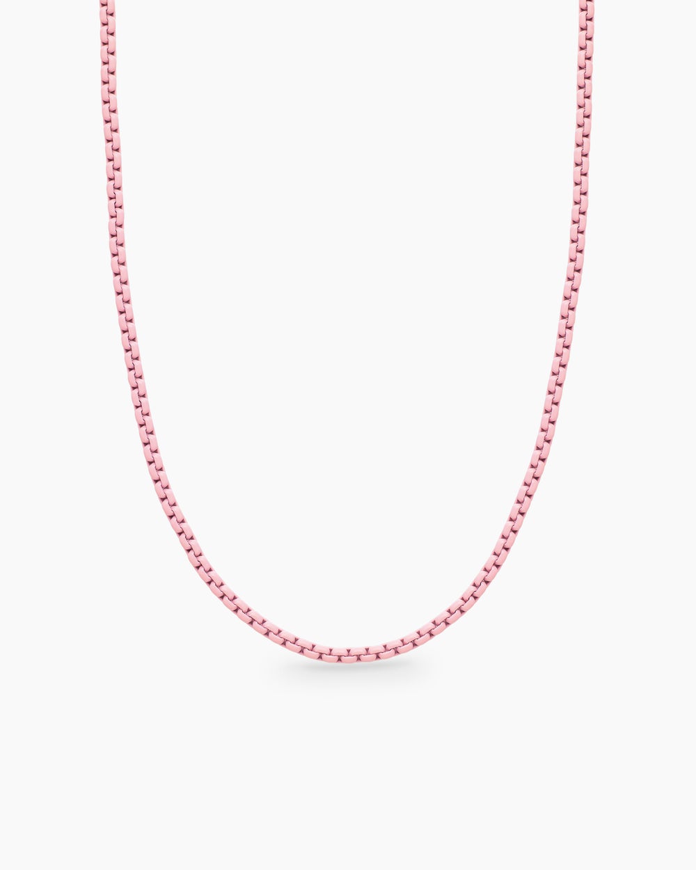 Womens DY Bel Aire Color Box Chain Necklace in Blush Acrylic with 14K Yellow Gold, 2.7mm