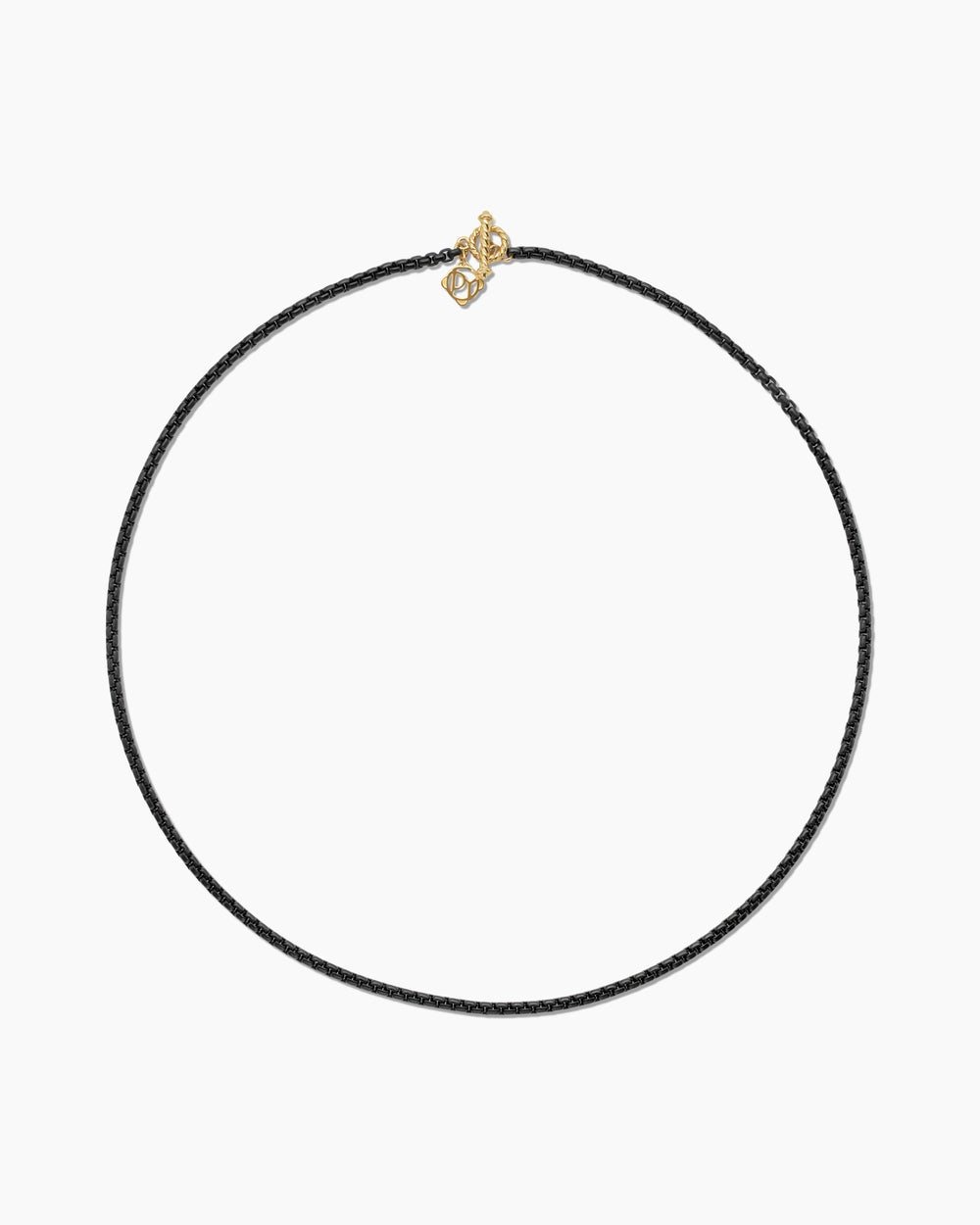 Collier coloré Box Chain DY Bel Aire en acrylique noir avec or jaune 14 carats, 2,7 mm femmes