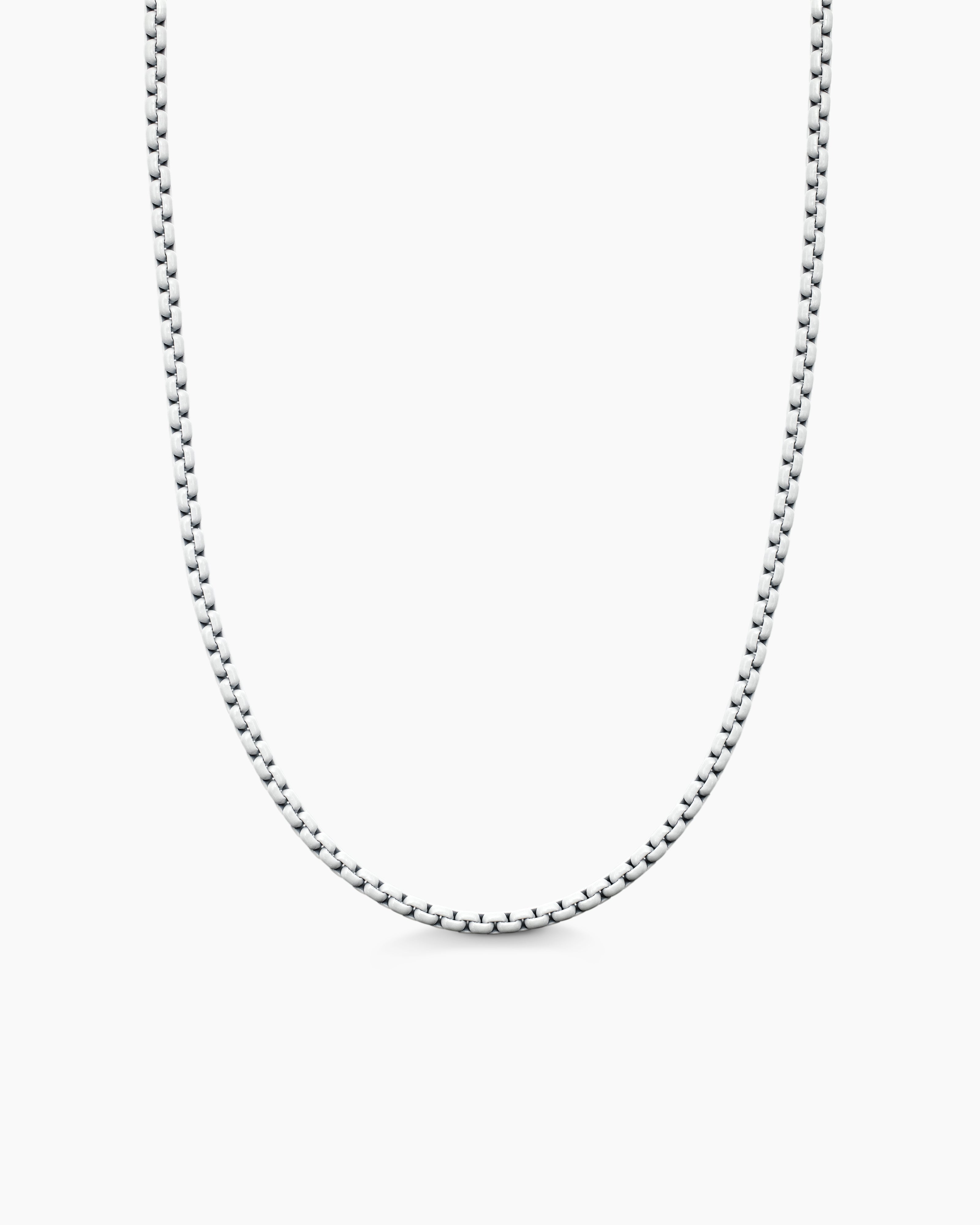 Womens DY Bel Aire Color Box Chain Necklace in White Acrylic with 14K Yellow Gold, 2.7mm