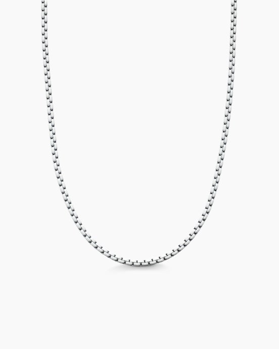 DY Bel Aire Color Box Chain Necklace in White Acrylic with 14K Yellow Gold, 2.7mm