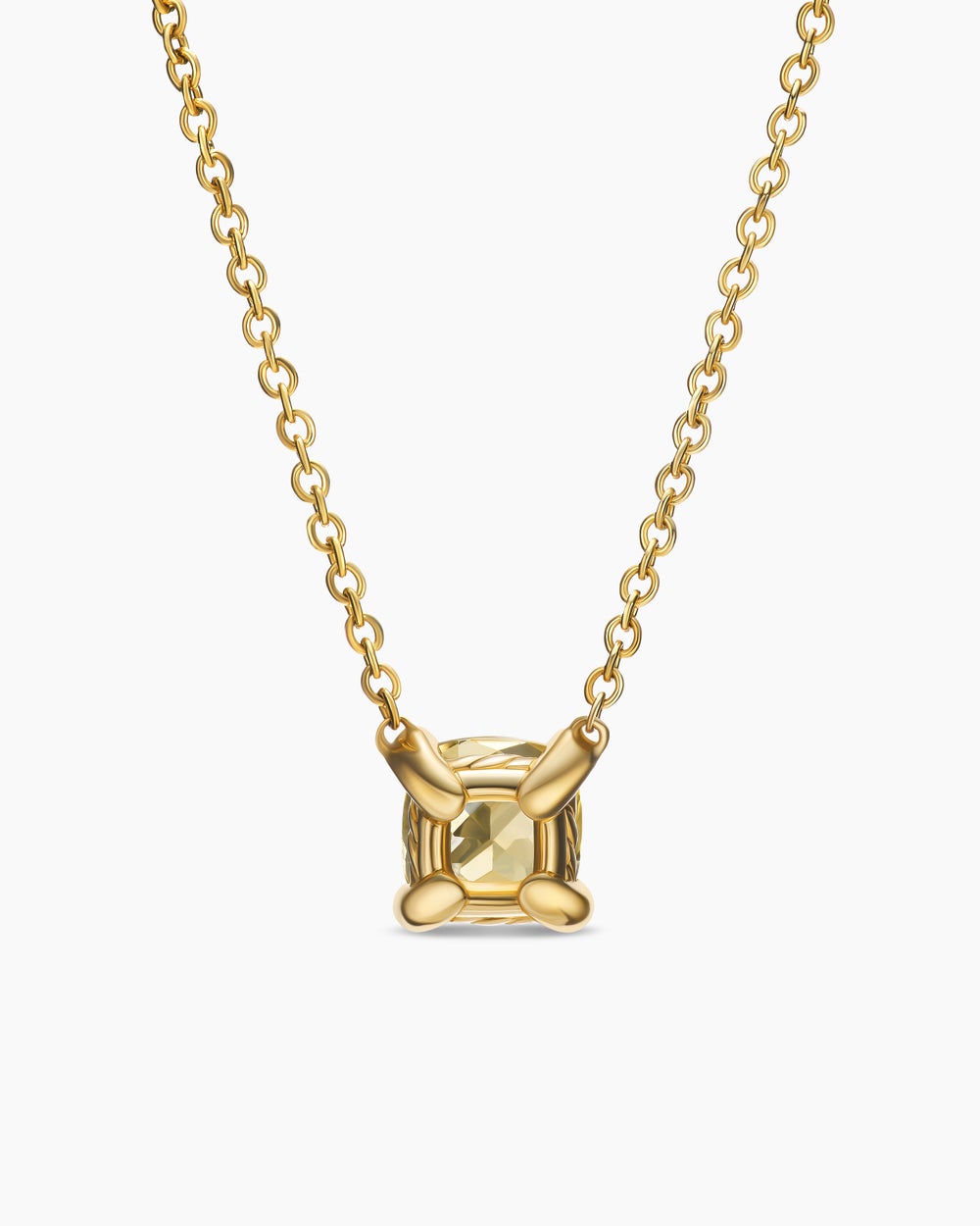 Womens Micro Chatelaine® Pendant Necklace in 18K Yellow Gold with Champagne Citrine, 5mm