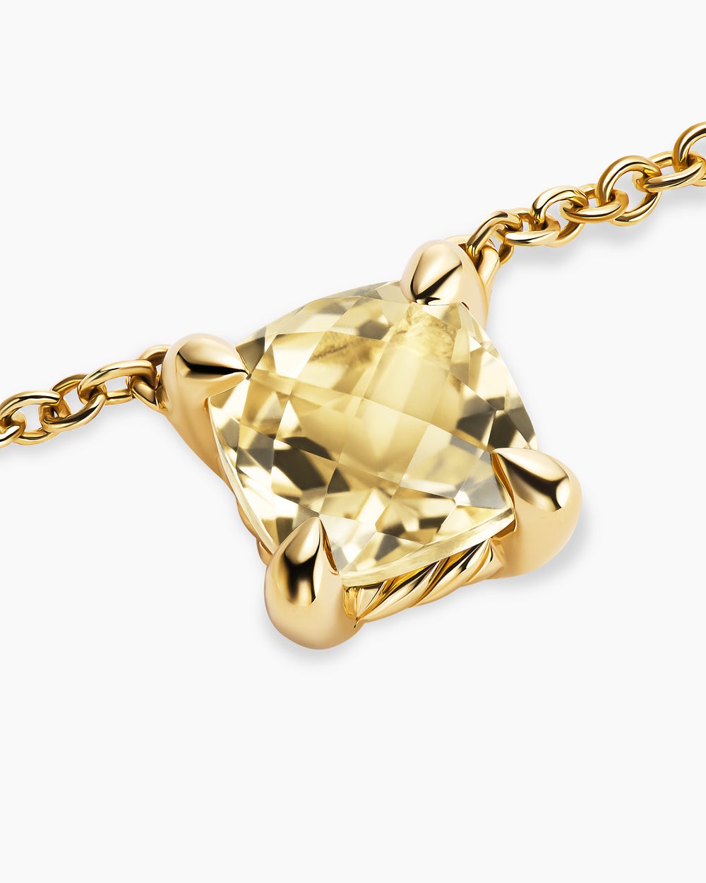 Womens Micro Chatelaine® Pendant Necklace in 18K Yellow Gold with Champagne Citrine, 5mm