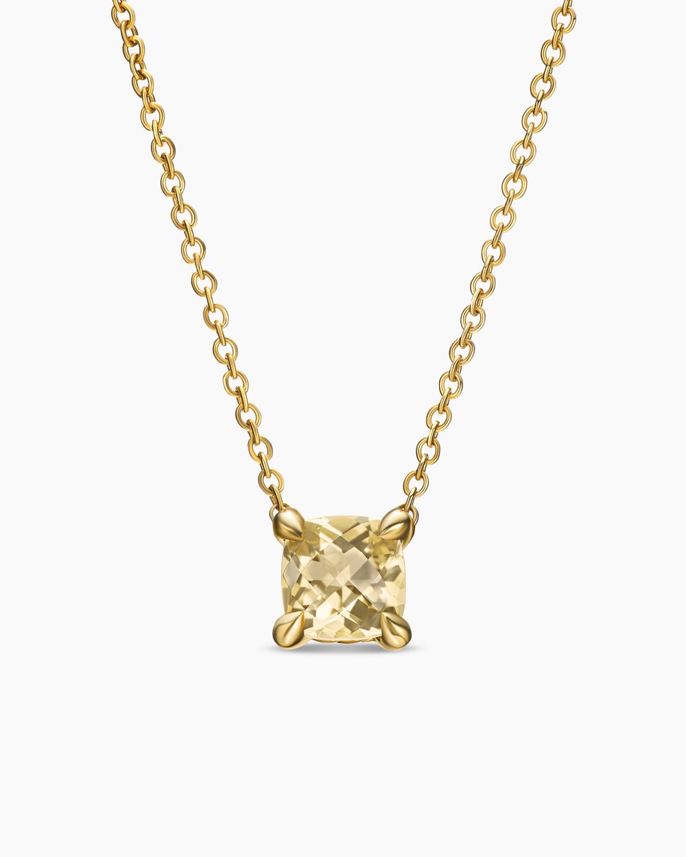 Womens Micro Chatelaine® Pendant Necklace in 18K Yellow Gold with Champagne Citrine, 5mm