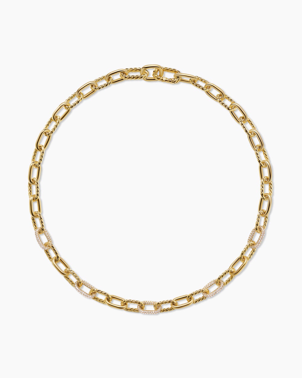 Collier chaîne DY Madison® en or jaune 18 carats avec diamants, 8,5 mm pour femmes