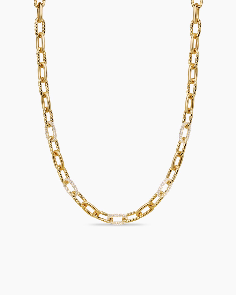 Collier chaîne DY Madison® en or jaune 18 carats avec diamants, 8,5 mm pour femmes