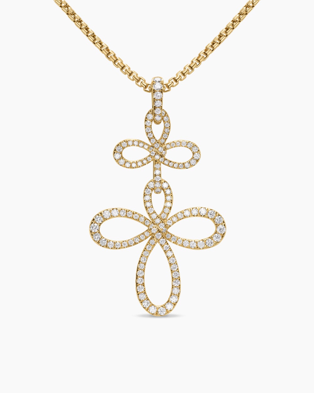 Womens Wisteria® Pendant Necklace in 18K Yellow Gold with Diamonds, 38.2mm