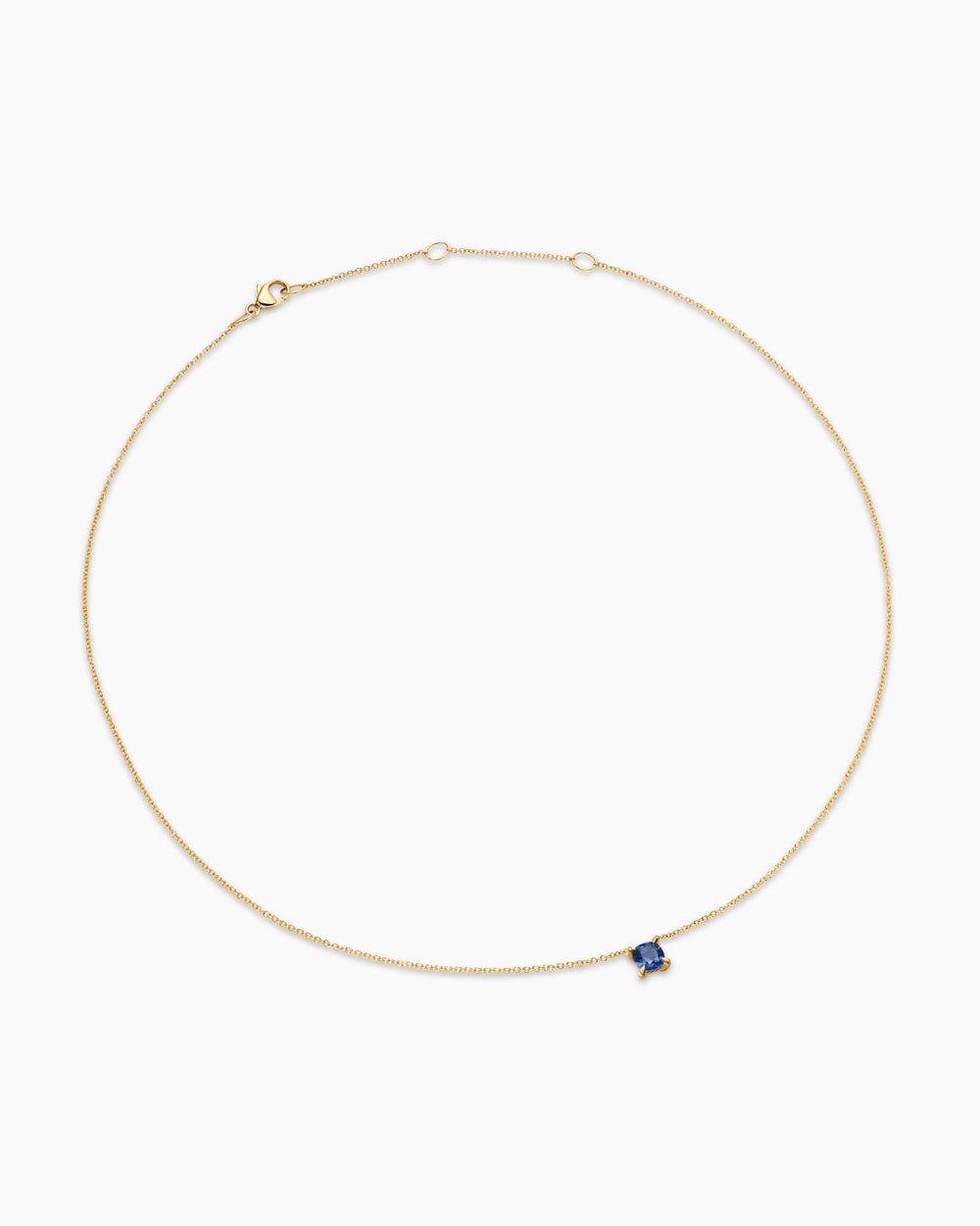 Womens Micro Chatelaine® Pendant Necklace in 18K Yellow Gold with Sapphire, 4mm