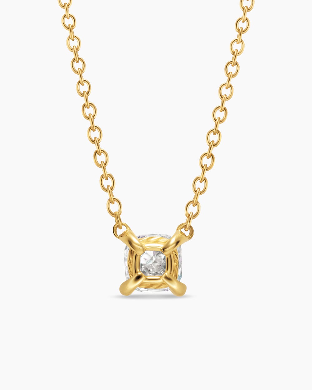 Womens Micro Chatelaine® Pendant Necklace in 18K Yellow Gold with Diamond, 4mm