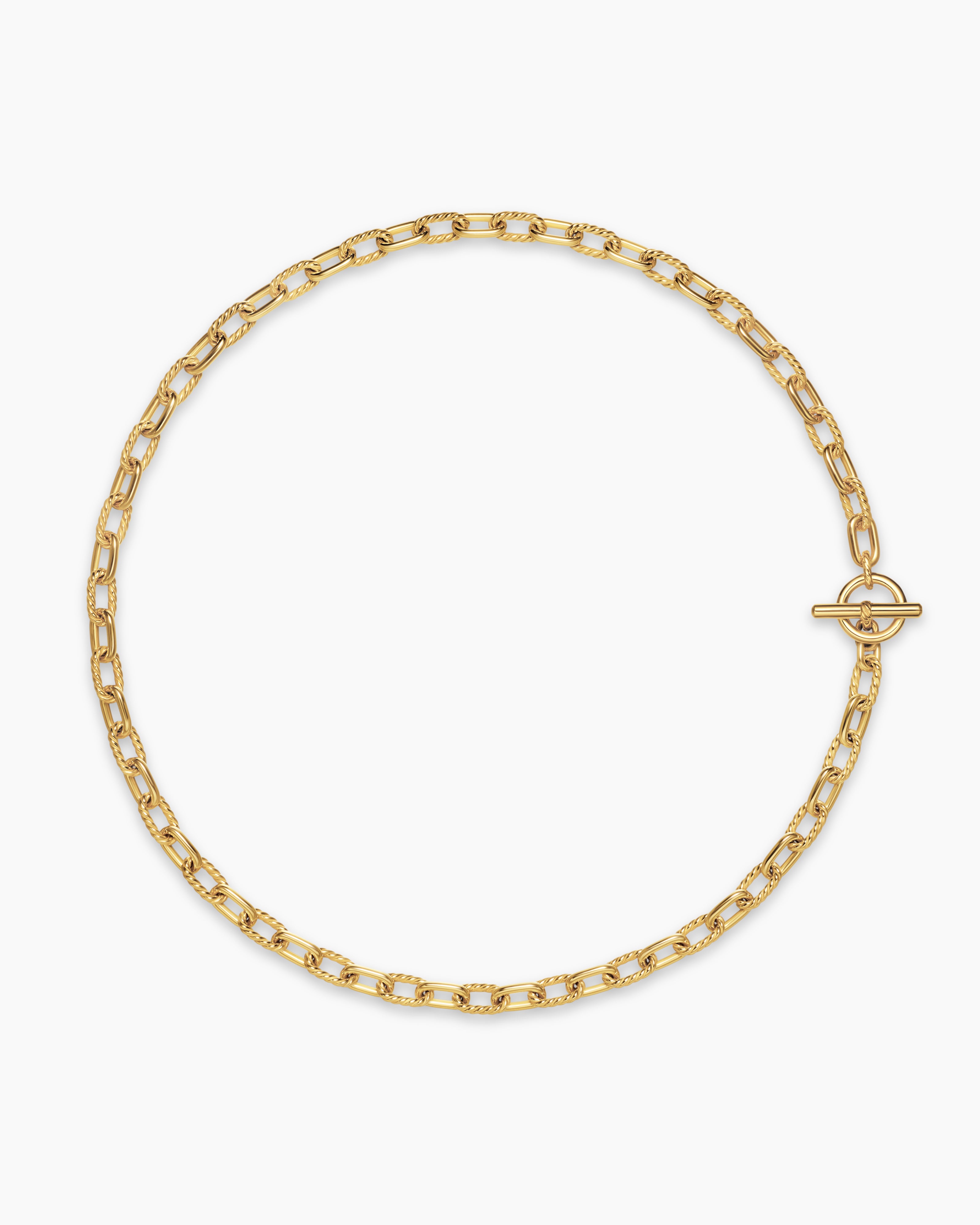 Womens DY Madison Toggle Chain Necklace in 18K Yellow Gold, 5.5mm