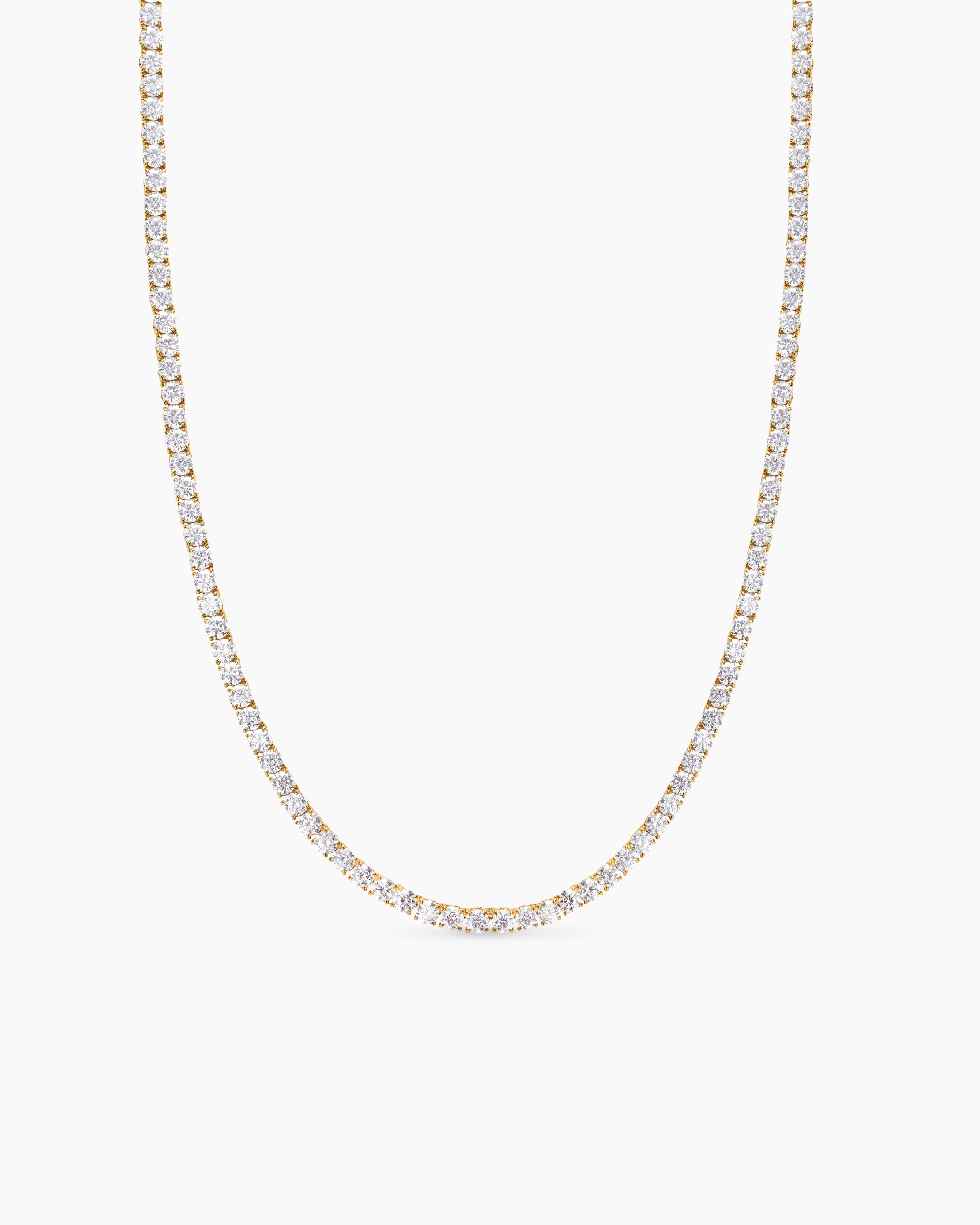 Tennis Necklace in 18K Yellow Gold with Diamonds, 3mm | David Yurman