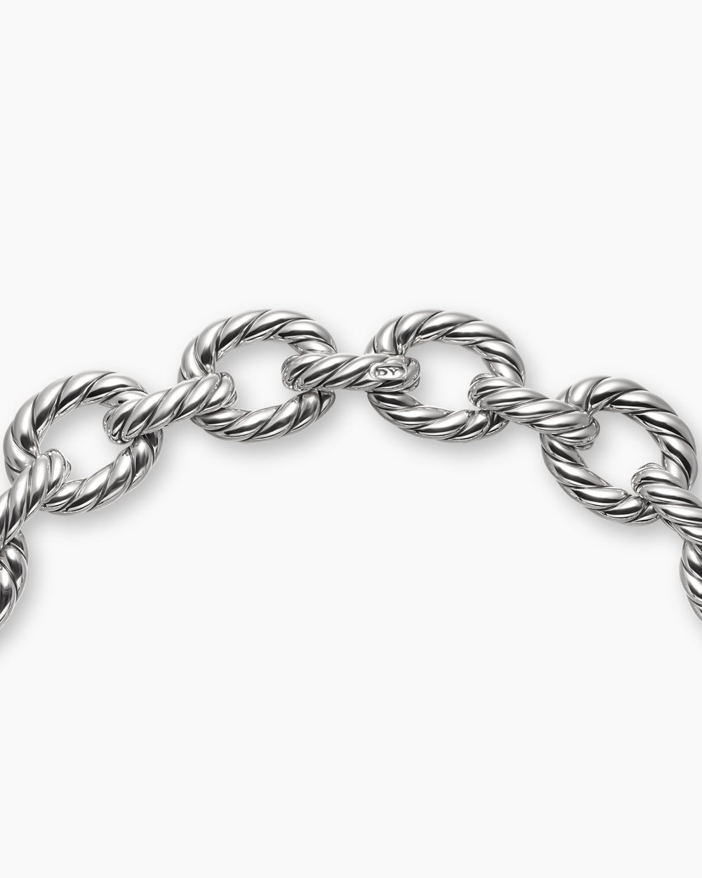 Collier Oval Link Sculpted Cable en argent sterling, 18 mm pour femmes