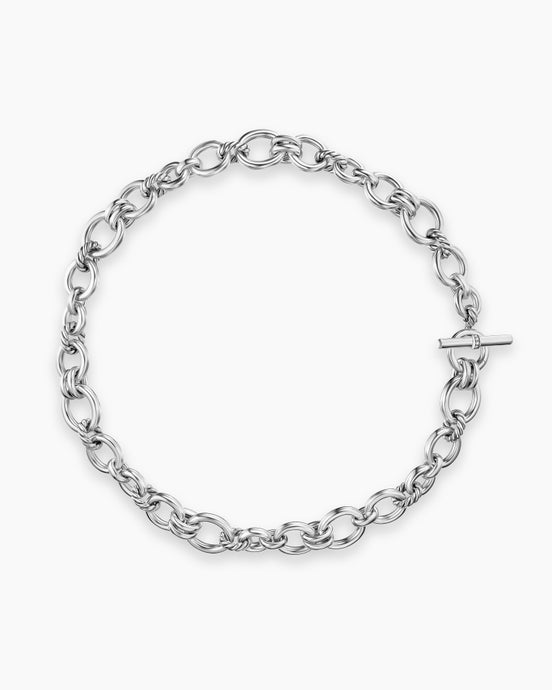 DY Mercer® Chain Necklace in Sterling Silver with Diamonds, 8mm
