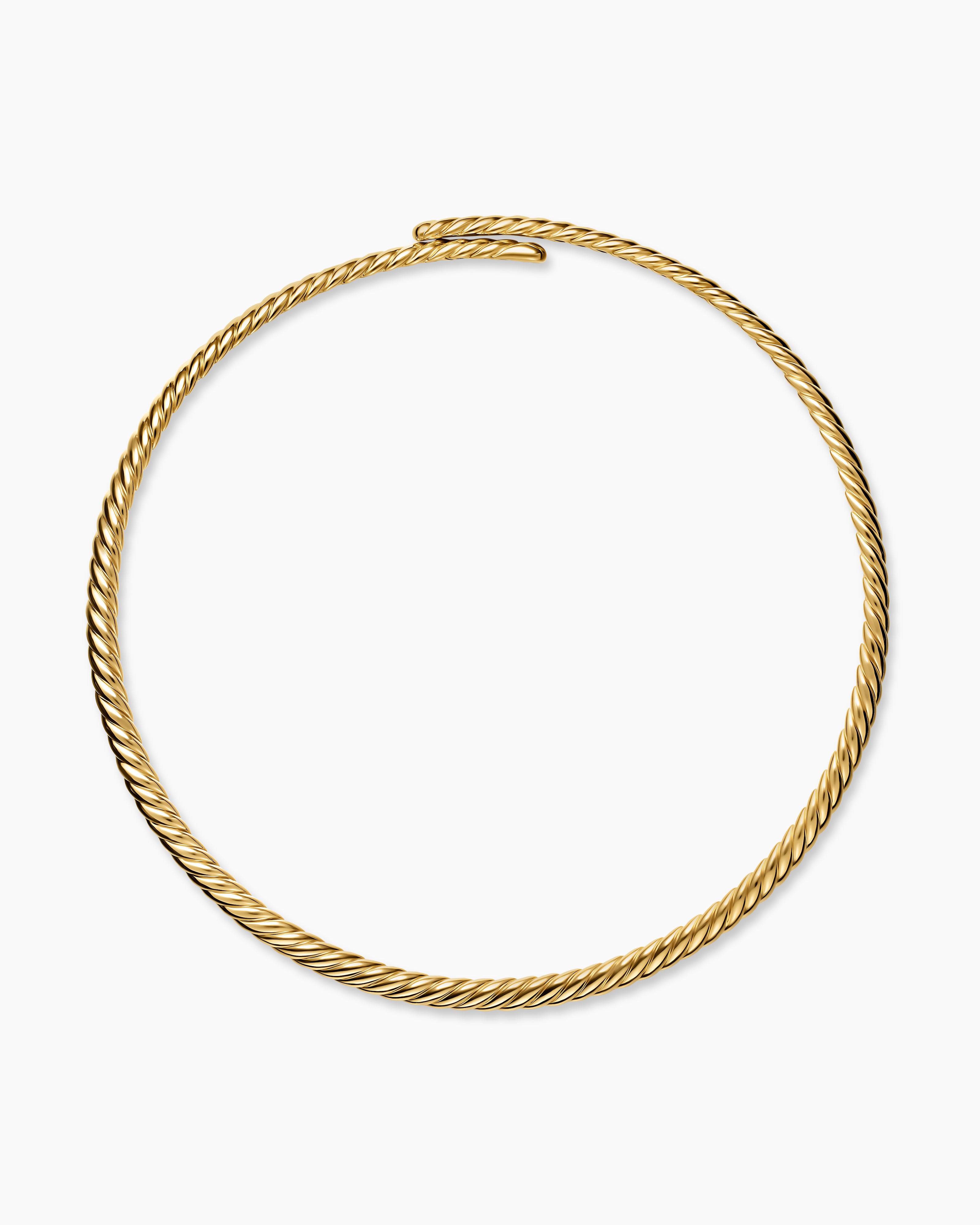 Womens Sculpted Cable Flex&reg; Necklace in 18K Yellow Gold, 5mm