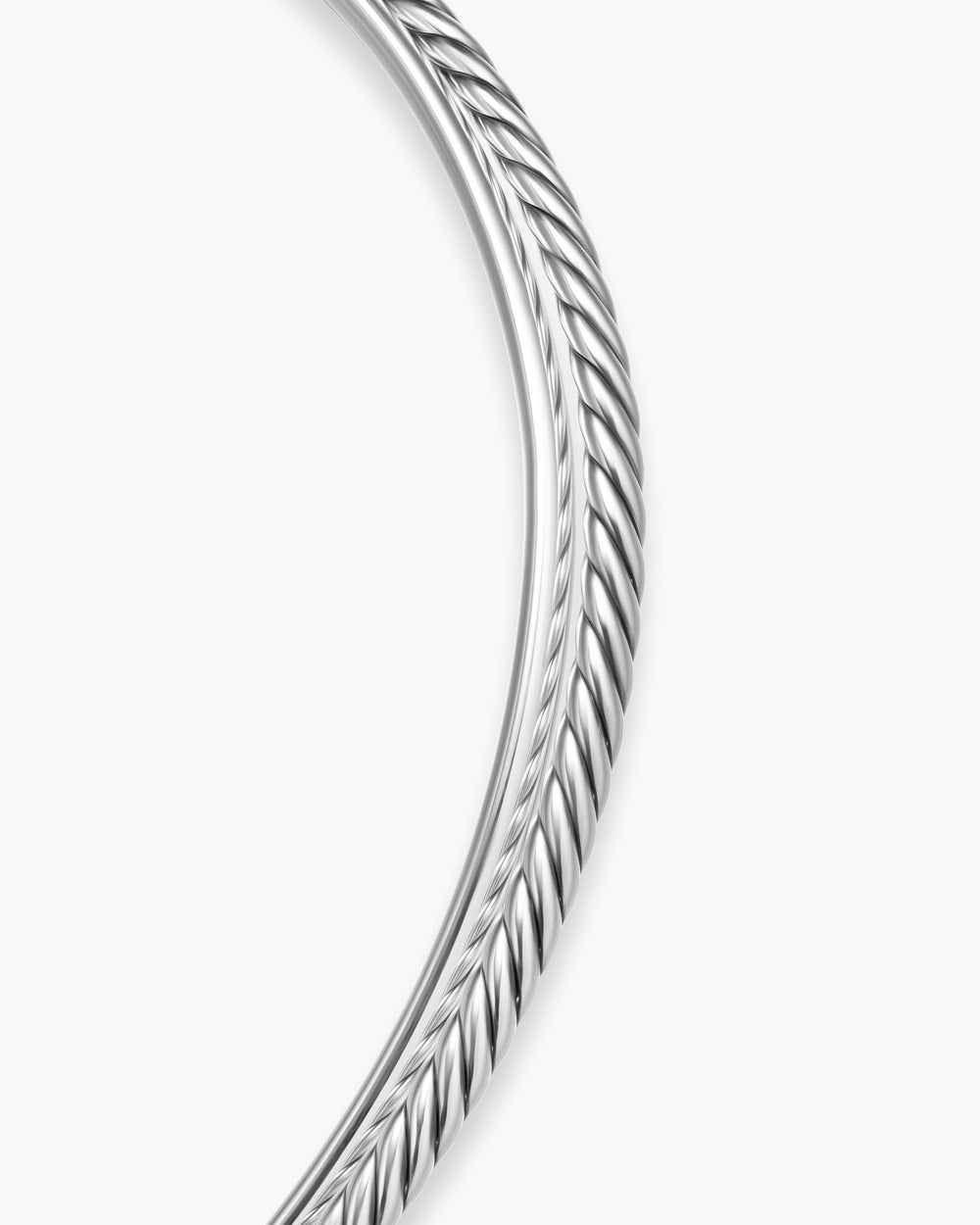 Womens Bold Crossover Collar Necklace in Sterling Silver, 10mm