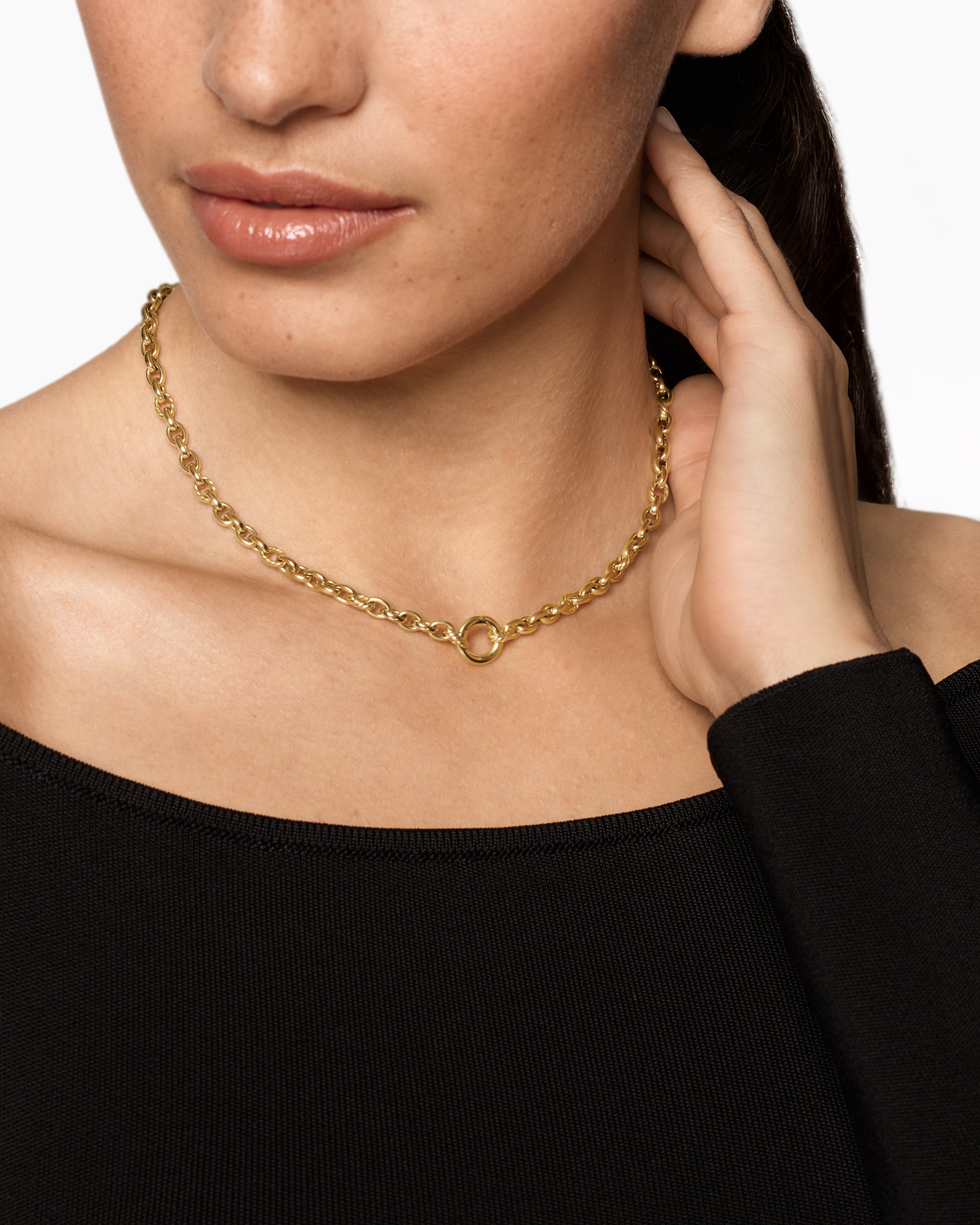 DY Mercer Petite Chain Necklace in 18K Yellow Gold, 4.5mm | David
