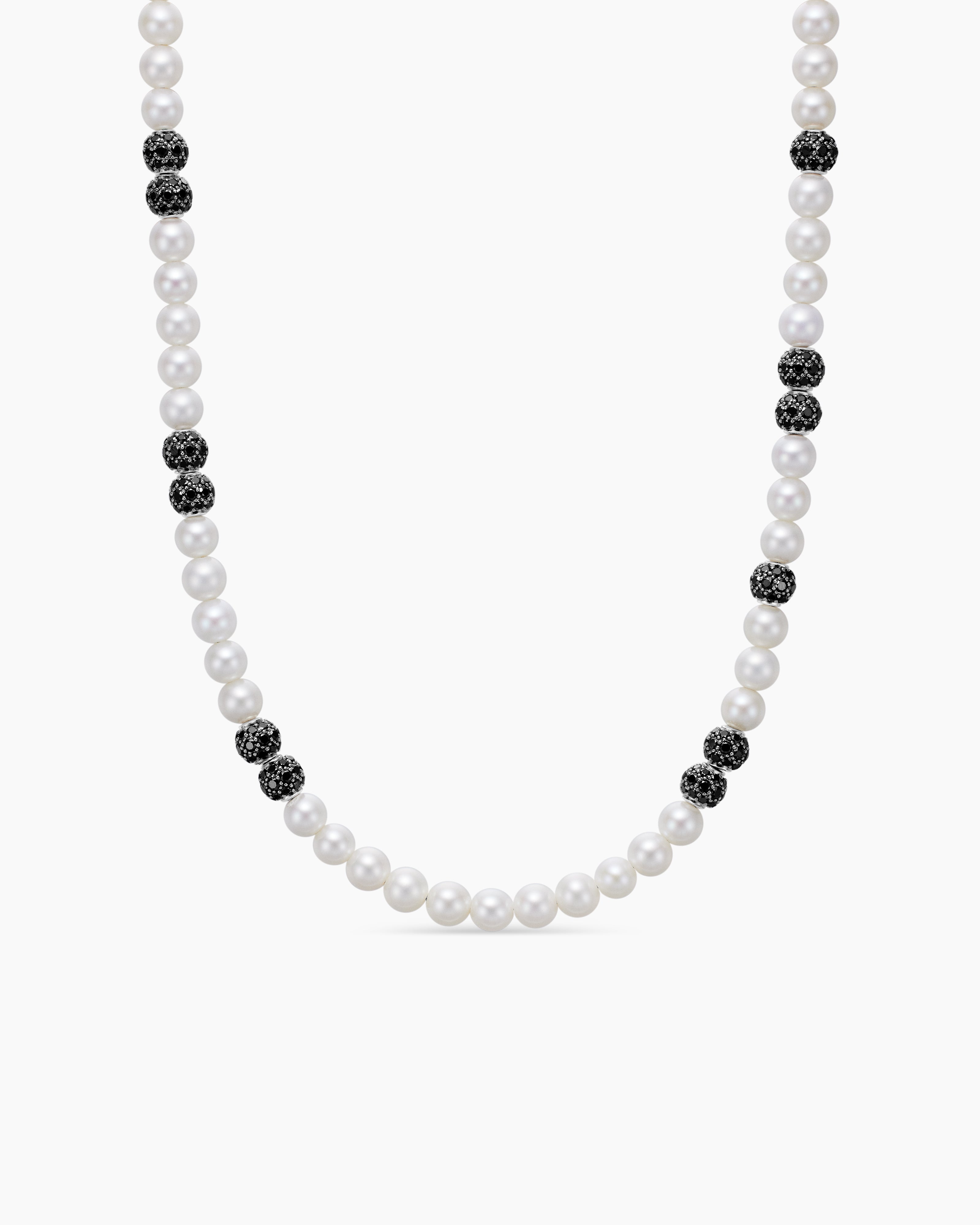 Mens Spiritual Beads Necklace with Pav&eacute;, 6mm