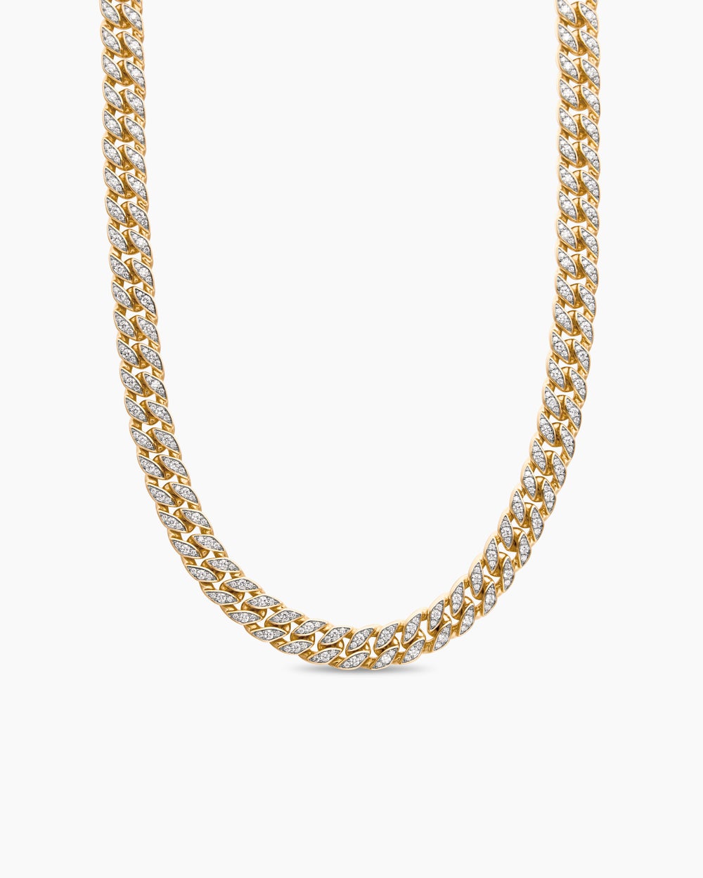 Mens Curb Chain Necklace in 18K Yellow Gold, 11.5mm