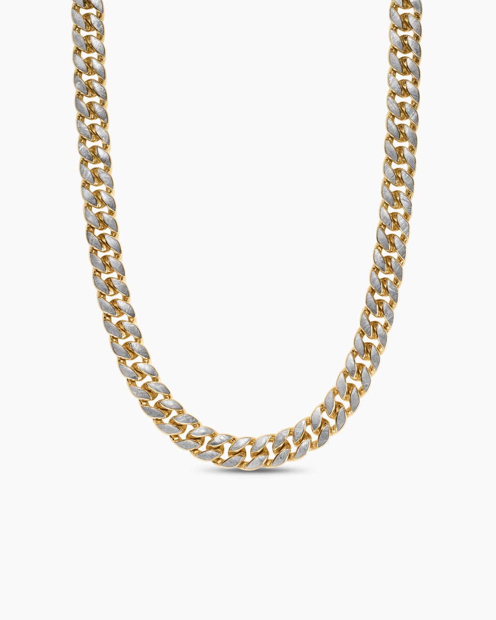 Mens Curb Chain Necklace in 18K Yellow Gold, 11.5mm