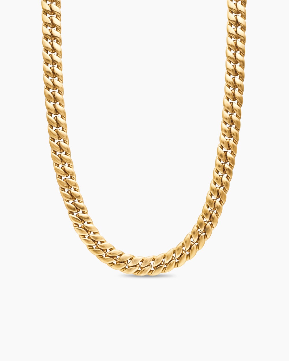 Mens Curb Chain Necklace in 18K Yellow Gold, 11.5mm