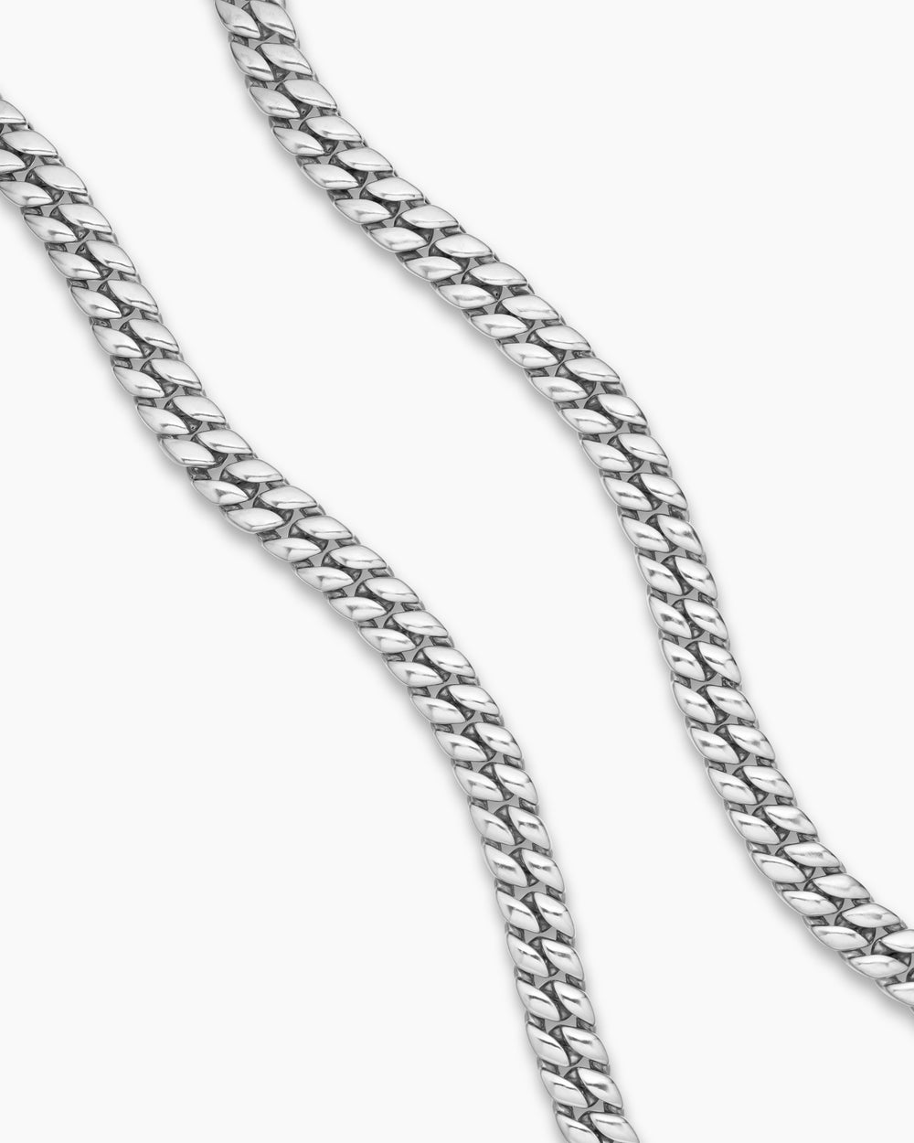 Mens Curb Chain Necklace in Platinum, 11.5mm