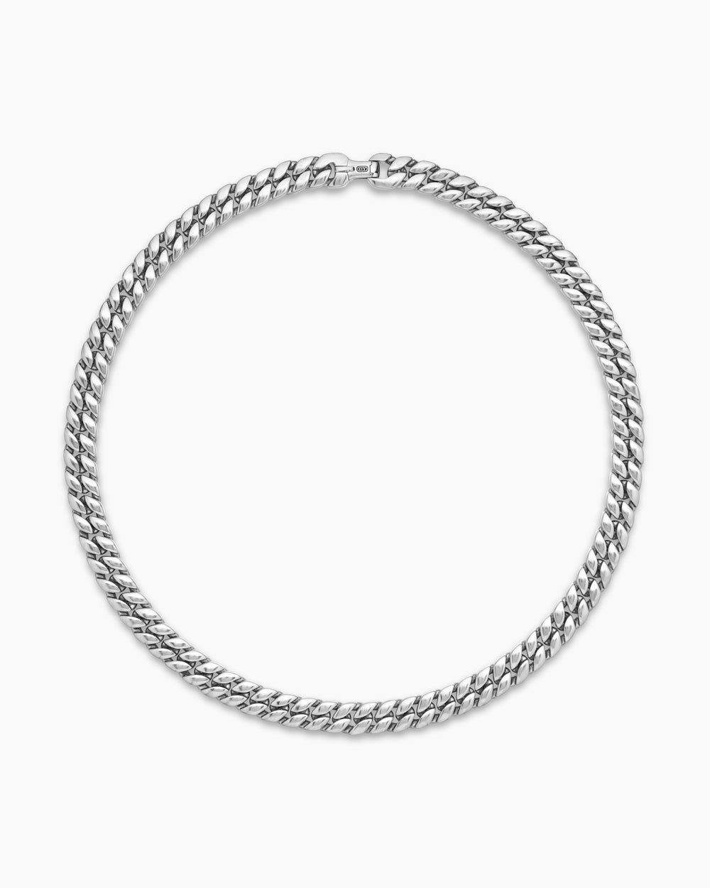 Mens Curb Chain Necklace in Platinum, 11.5mm