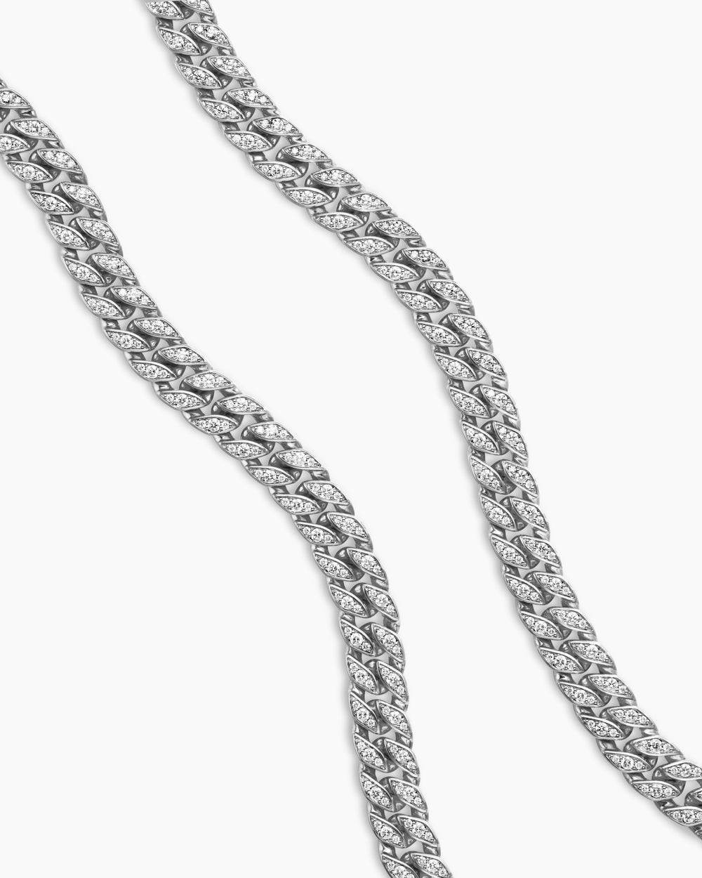 Mens Curb Chain Necklace in Platinum, 11.5mm
