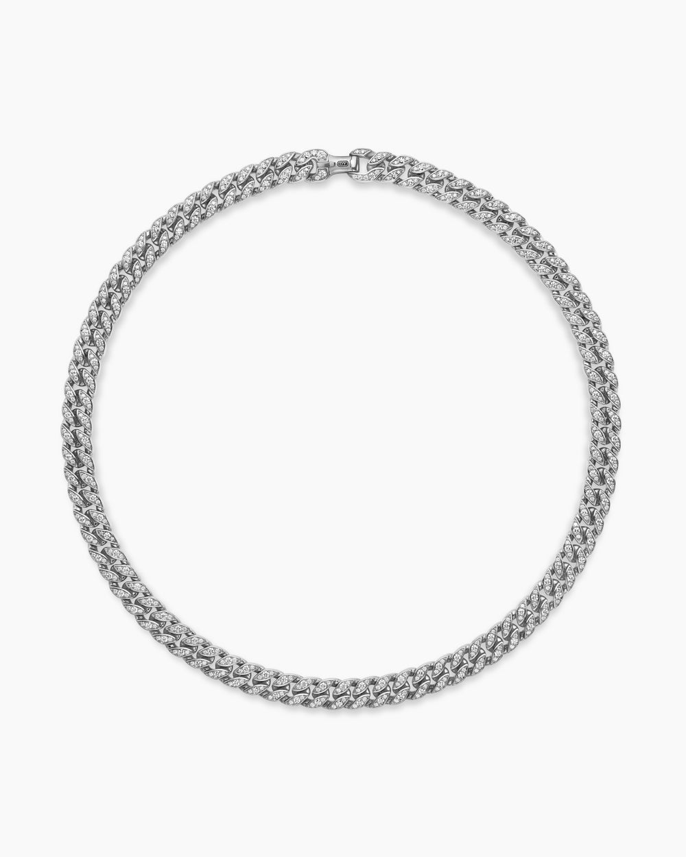 Mens Curb Chain Necklace in Platinum, 11.5mm