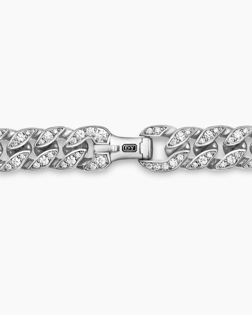 Mens Curb Chain Necklace in Platinum, 11.5mm
